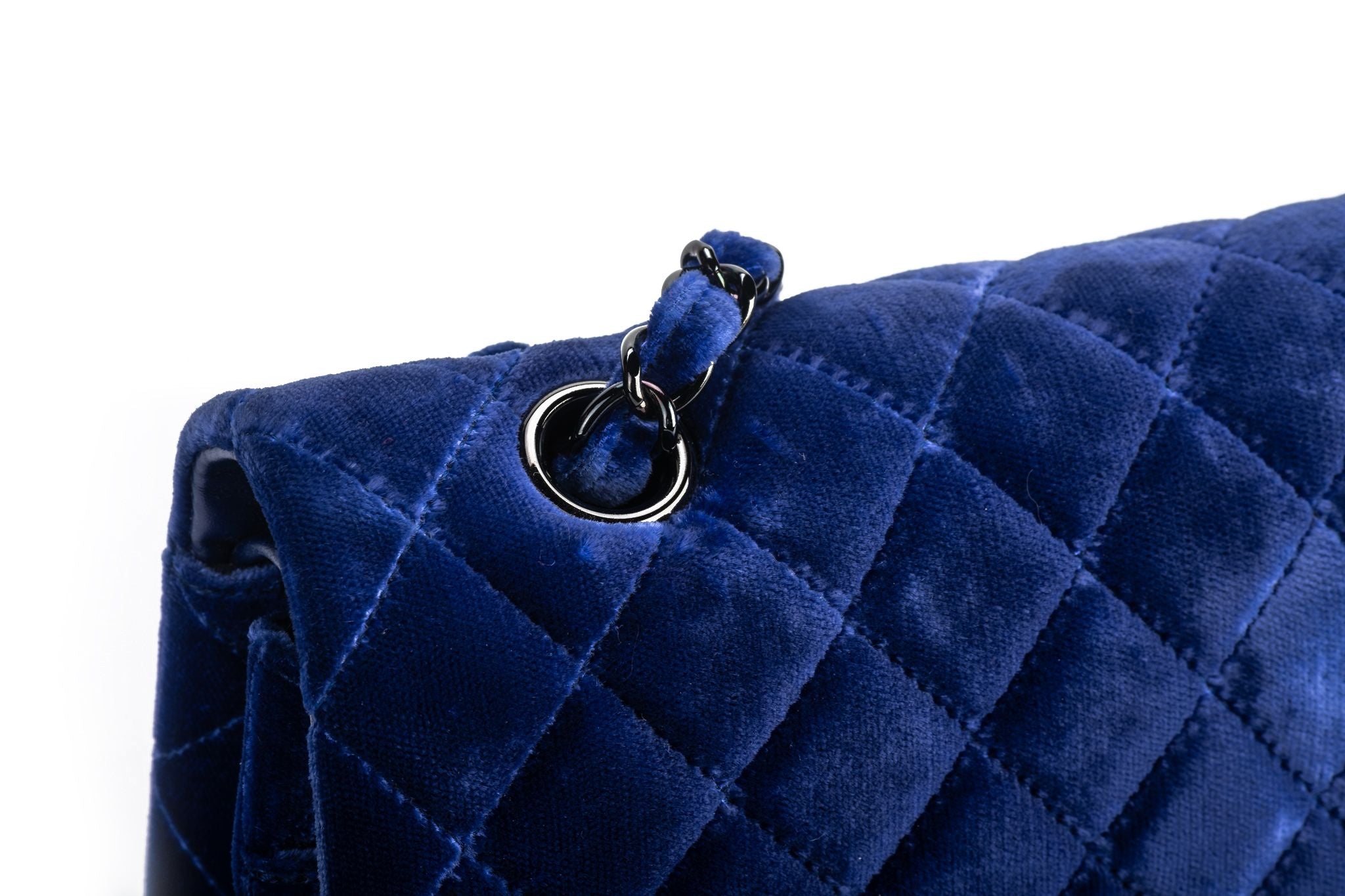 Chanel Vanity Case Rare Vintage Blue Mini Crossbody Black Denim Shoulder Bag  at 1stDibs