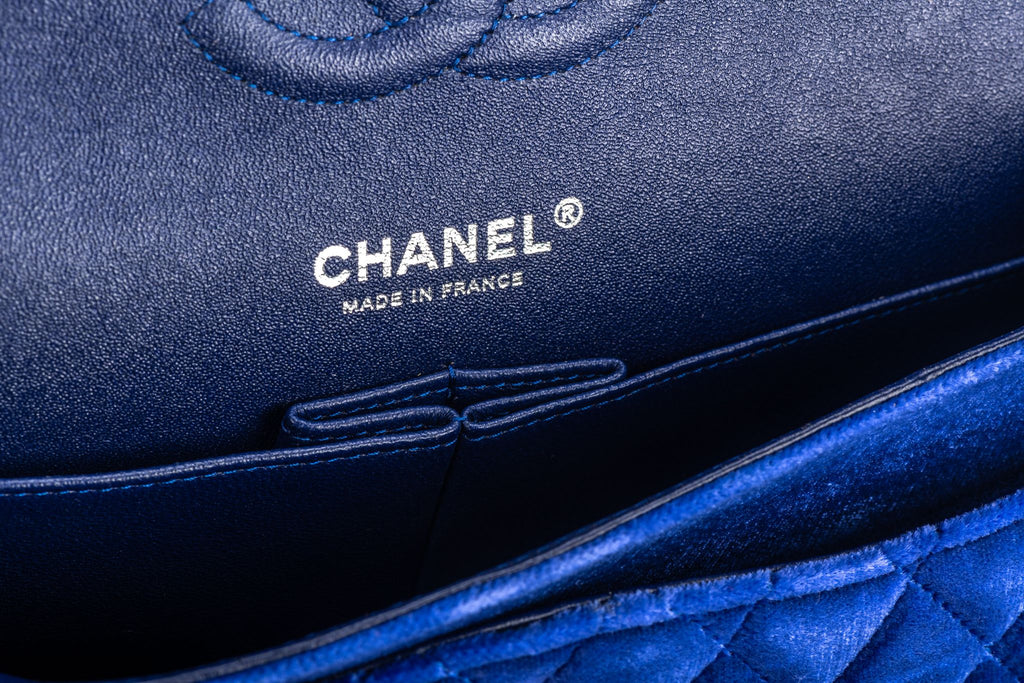 Chanel Mint Blue Velvet Double Flap Bag