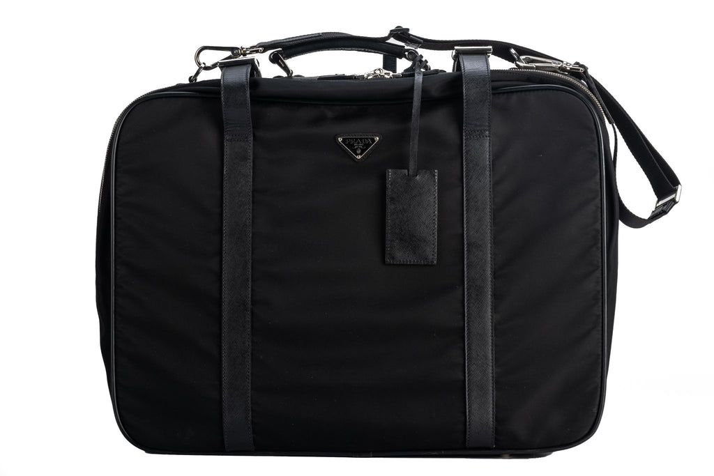 Prada Unisex Black Weekender Suitcase