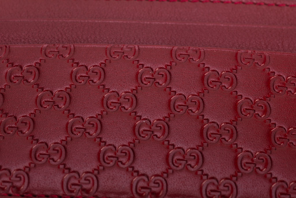 Gucci BNIB Red Embossed Credit Card Case
