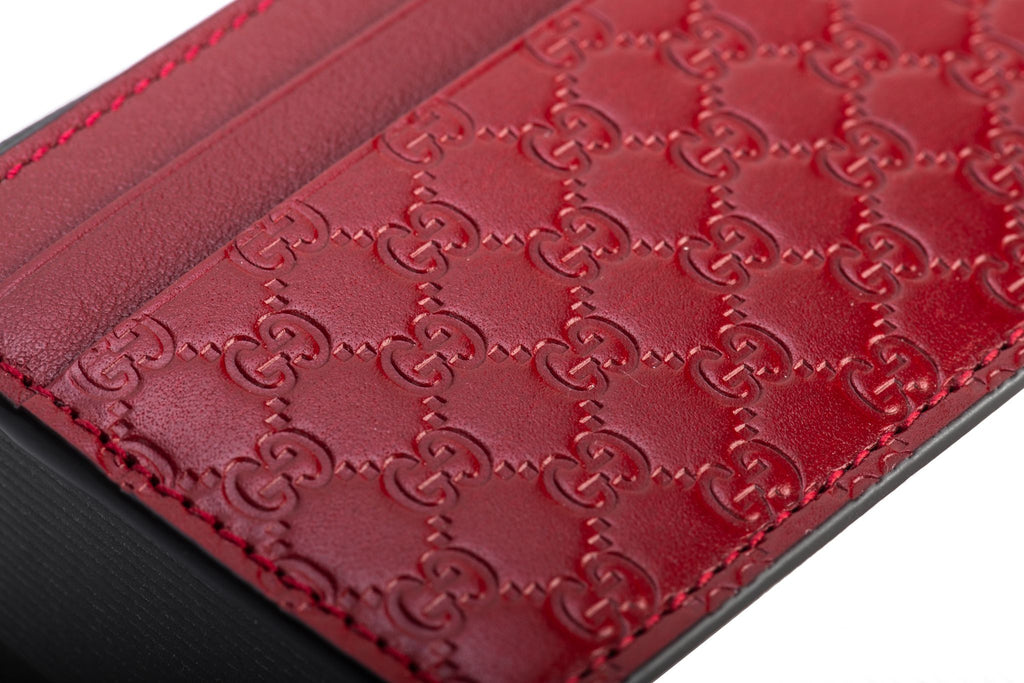 Gucci BNIB Red Embossed Credit Card Case