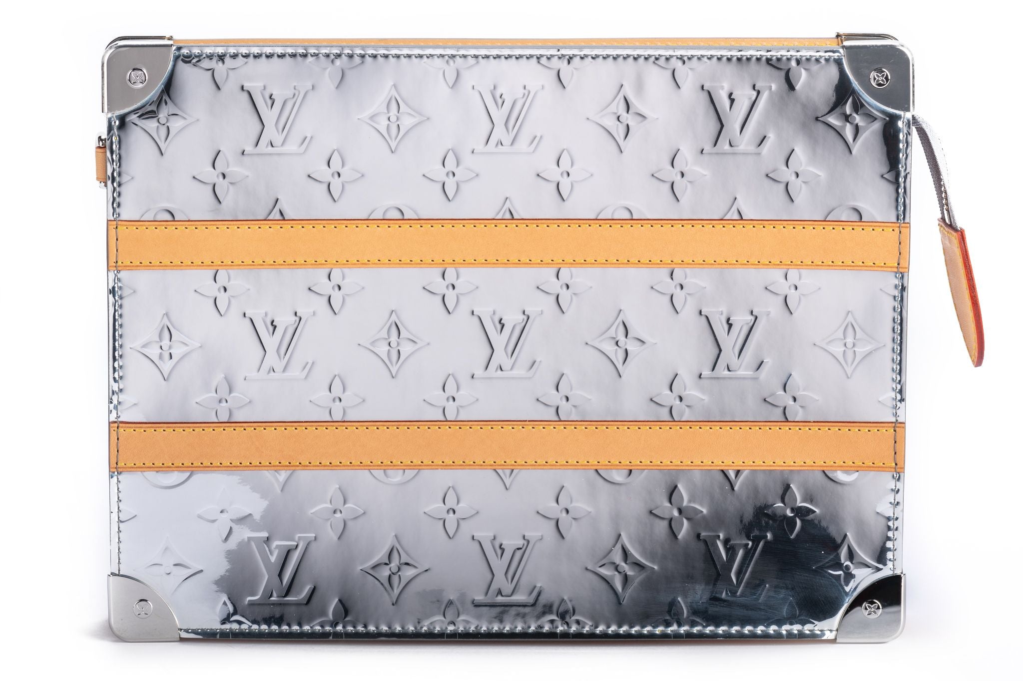 Louis Vuitton Handle Trunk Monogram Mirror Coated Canvas Metallic, Silver
