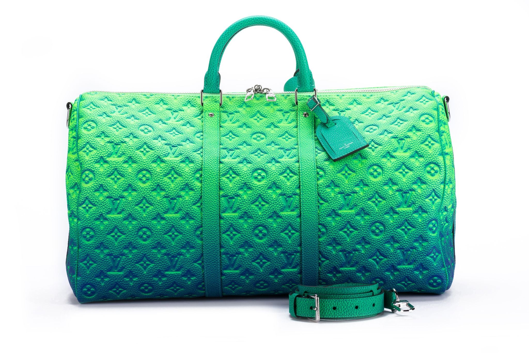 Louis Vuitton Virgil Abloh Blue And Neon Green Gradient Illusion