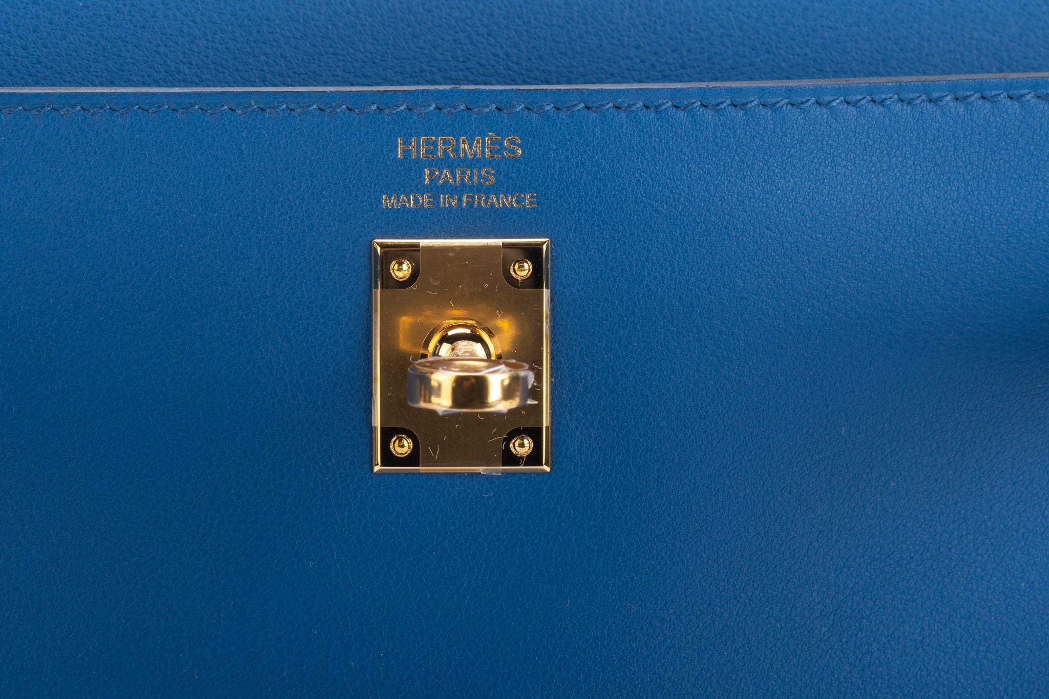 Hermès Kelly 25 In Bleu De France Swift Leather With Gold Hardware
