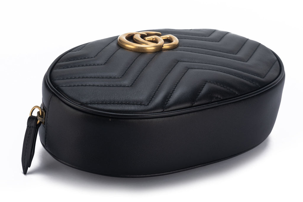 Gucci New Black Gold Marmont Fanny Pack