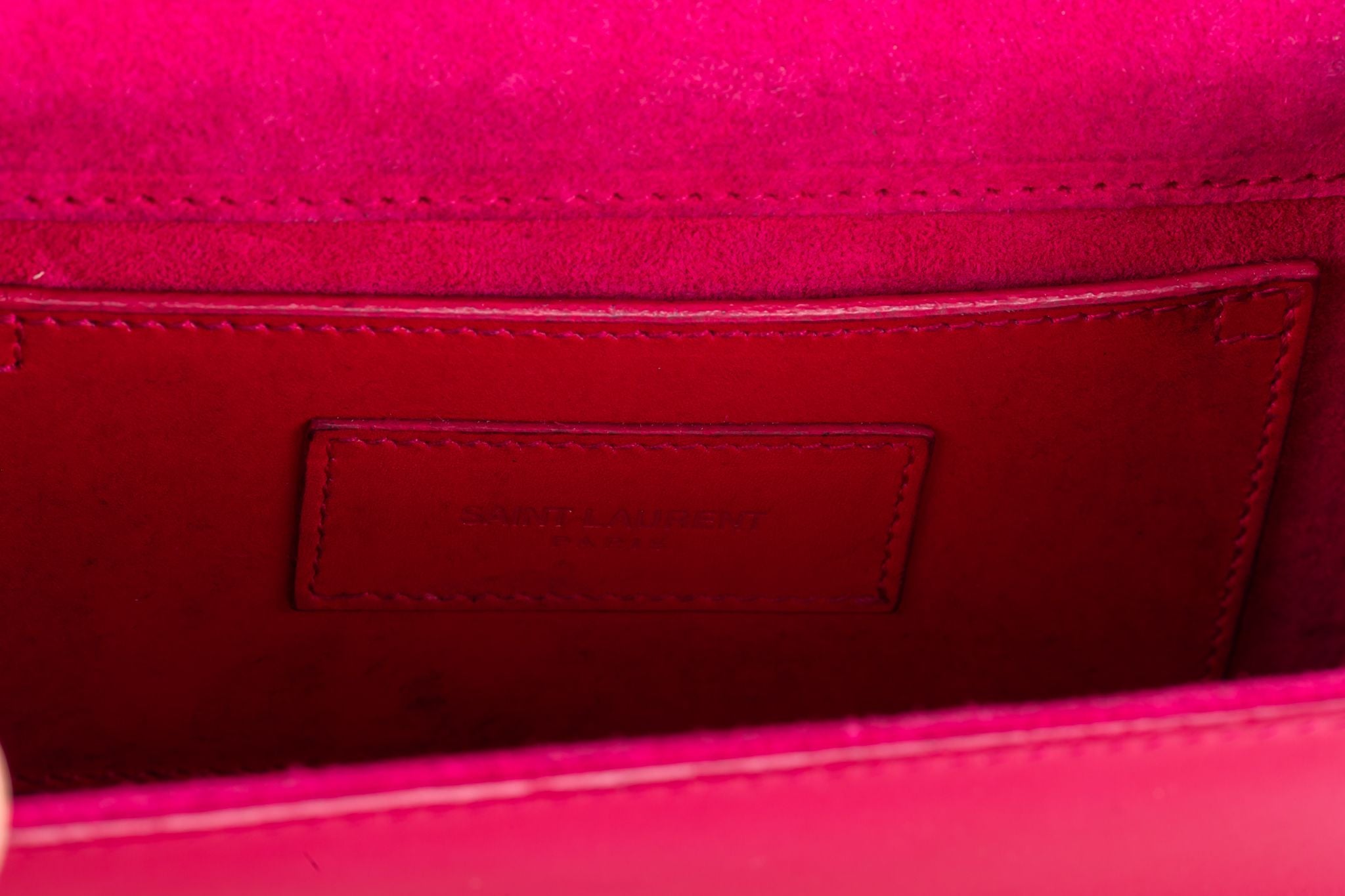 Small Leather Bag in Fuchsia Pink. Cross Body Bag Shoulder 