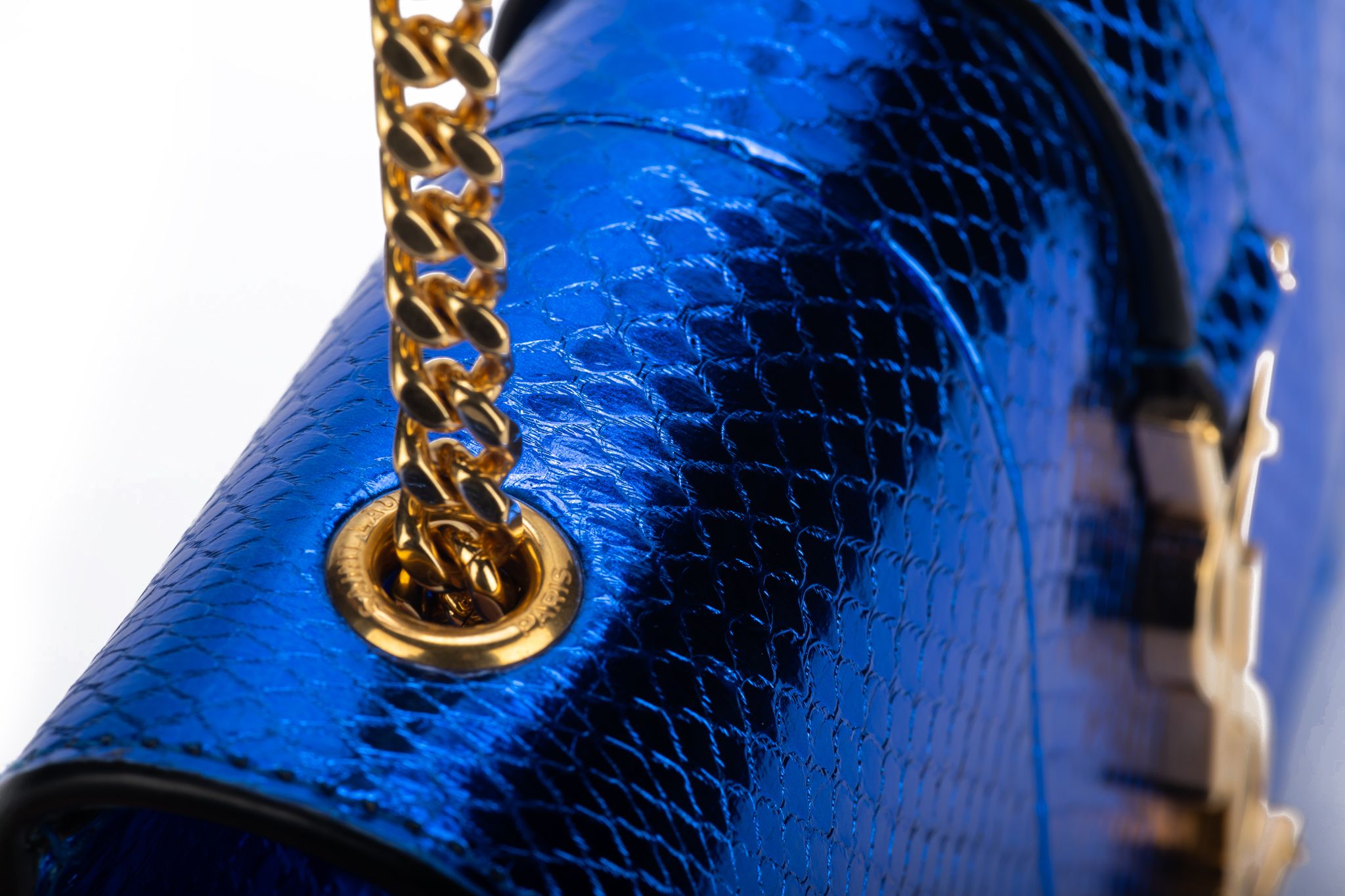 YSL New Blue Python Cross Body Bag - Vintage Lux