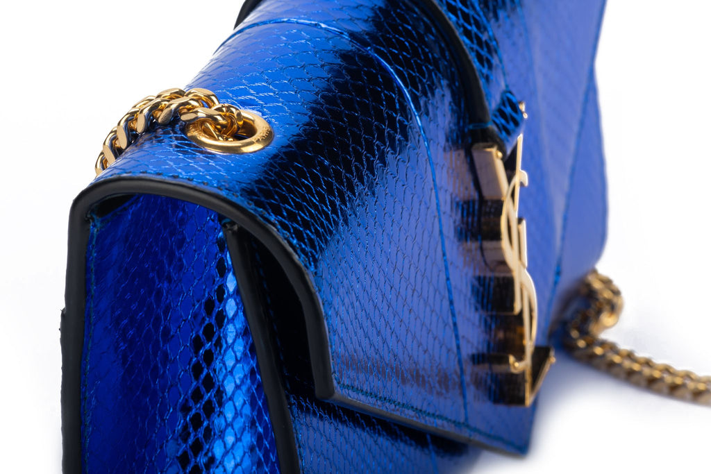 YSL New Blue Python Cross Body Bag