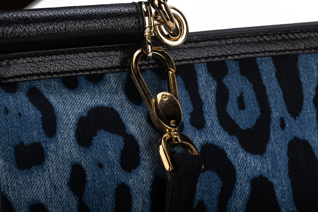 Dolce Gabbana New Cheetah Denim LG Bag