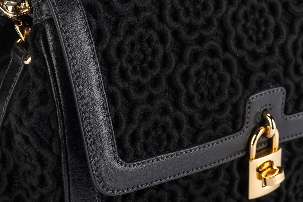 Dolce Gabbana New Black Macrame Bag