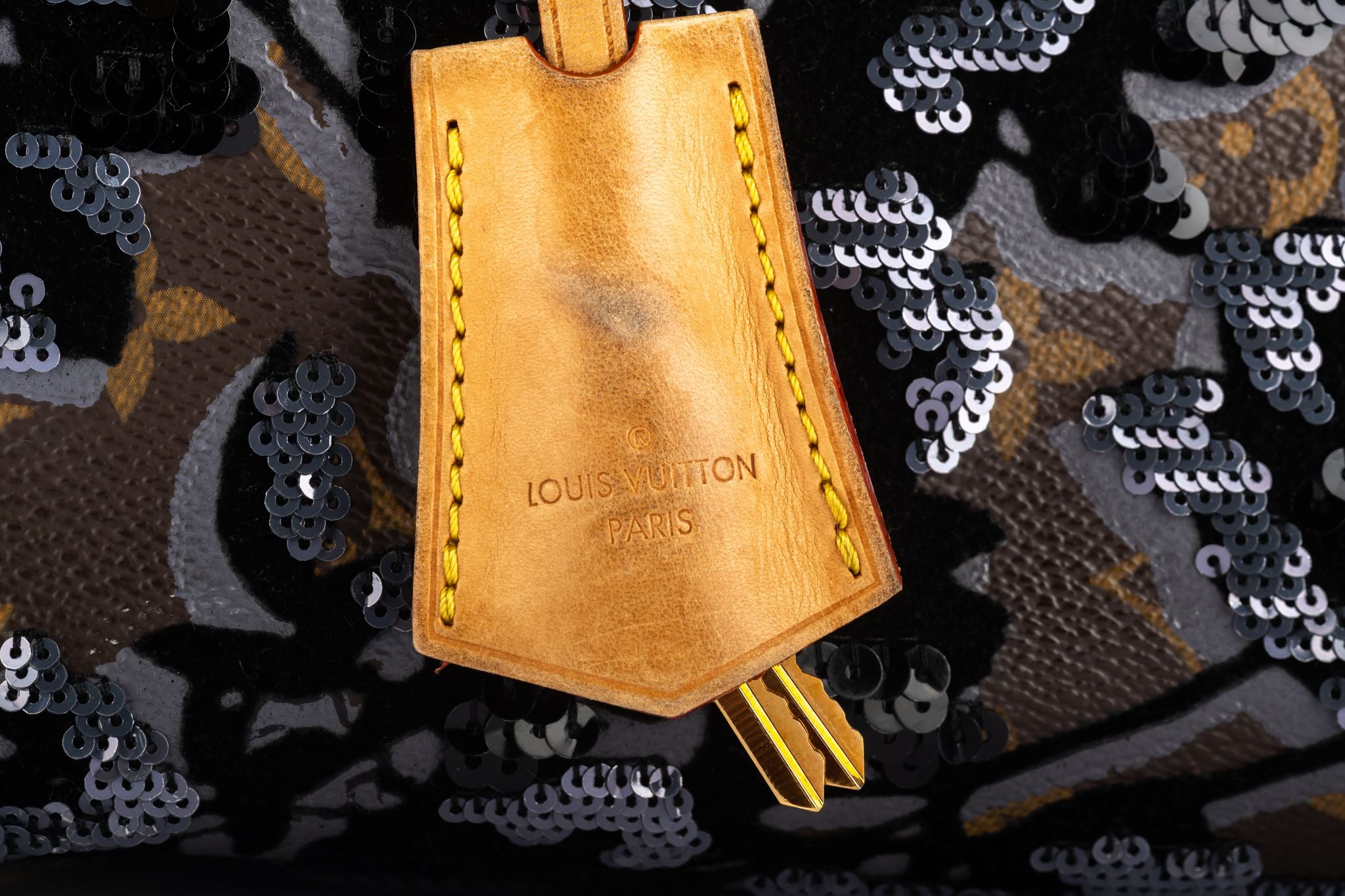 Louis Vuitton Monogram Canvas & Black Sequin Speedy 28 Bag ., Lot #17013