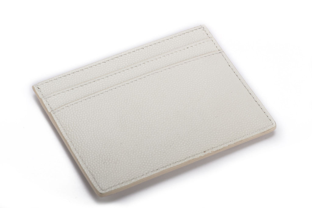 YSL New White Pebbled Leather CC CAse