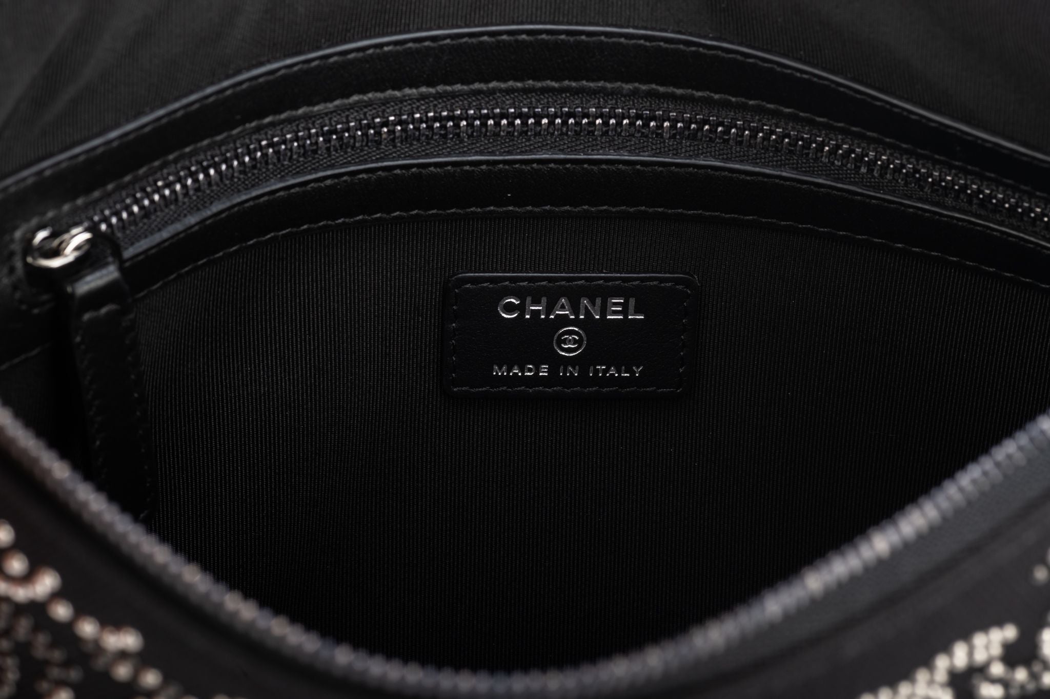 Chanel Small Box with Chain Patent Leather Clutch Black - NOBLEMARS
