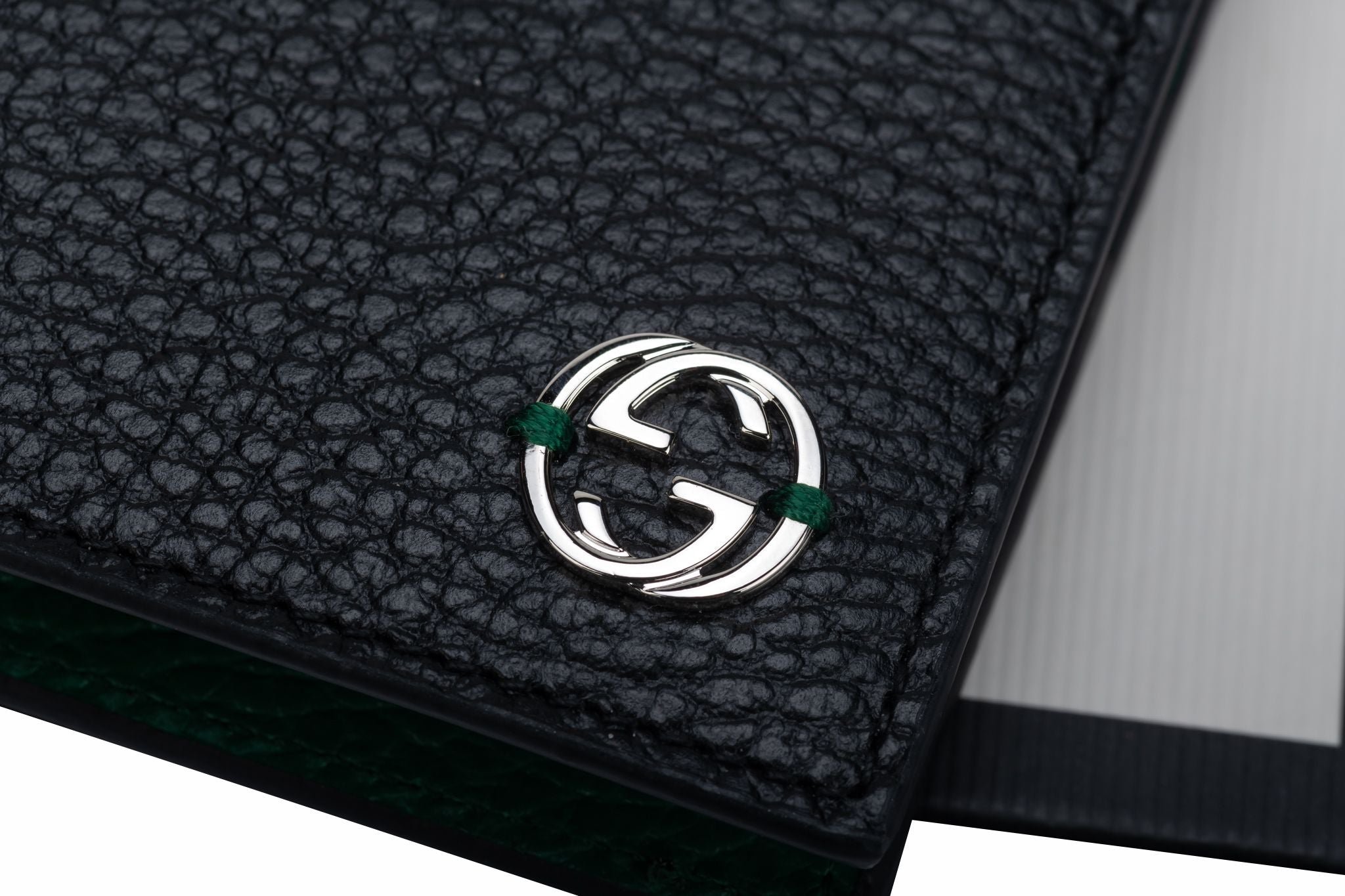 Card case with Gucci logo in black leather