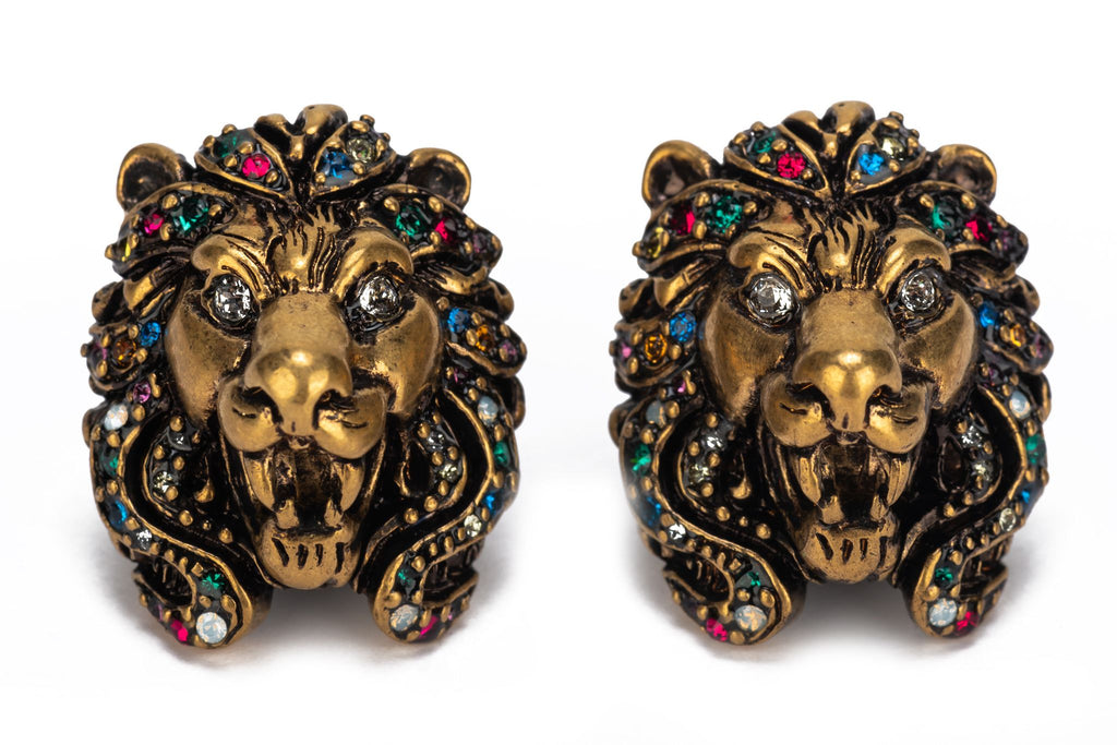 Gucci NIB Multicolor Lionshead Earrings