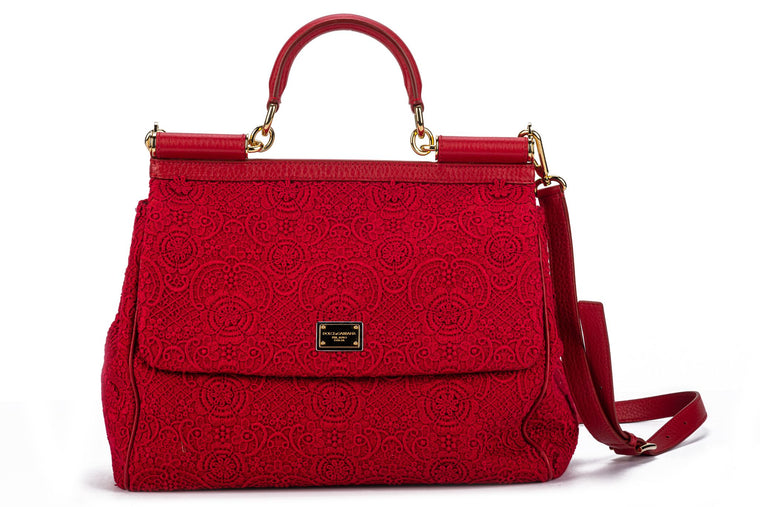 Dolce New Large Red Macrameâ™ Bag