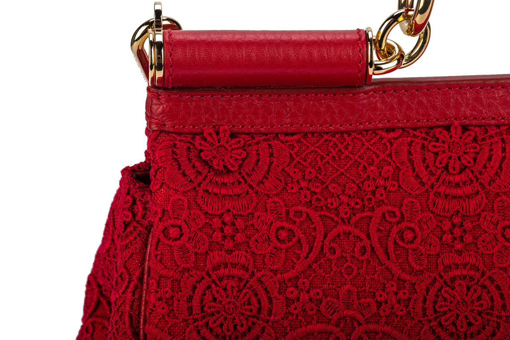 Dolce New Large Red Macrameâ™ Bag