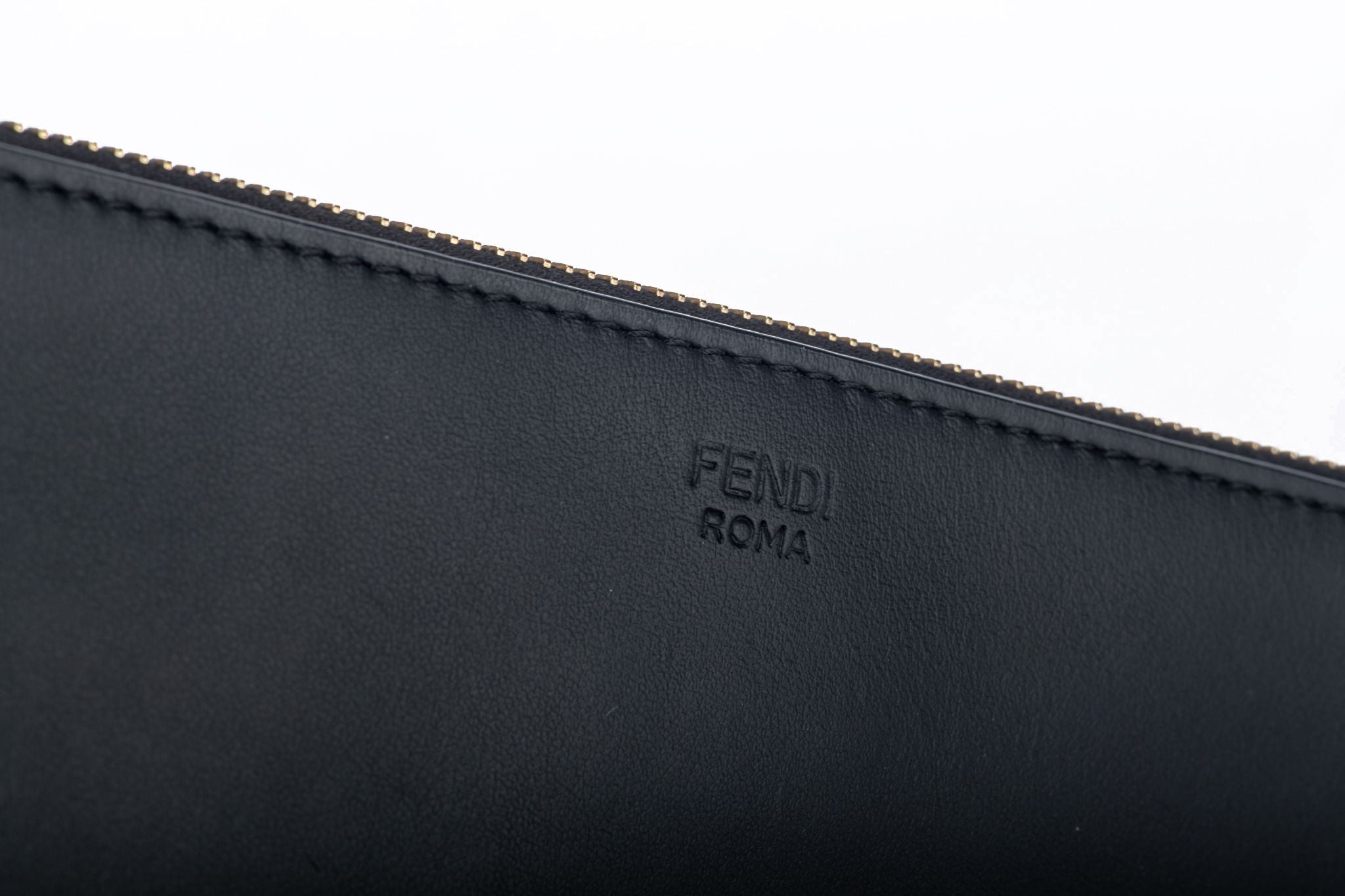 Fendi Black Leather and Metal Bag Bugs Eyes Clutch Fendi