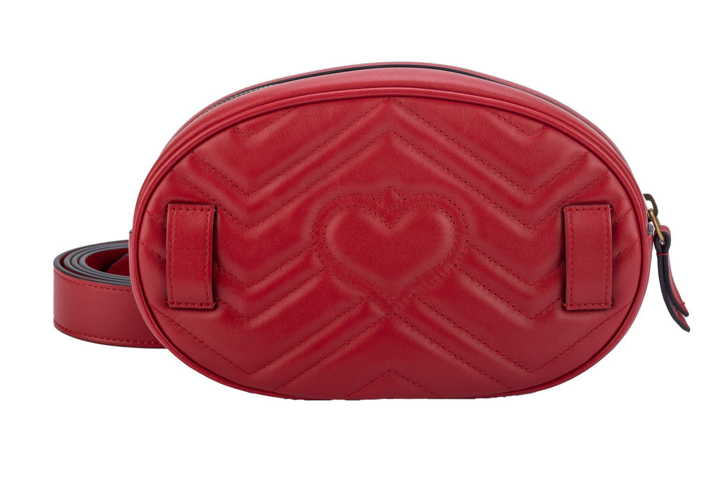 Gucci Large Red Leather Fanny Pack Logo