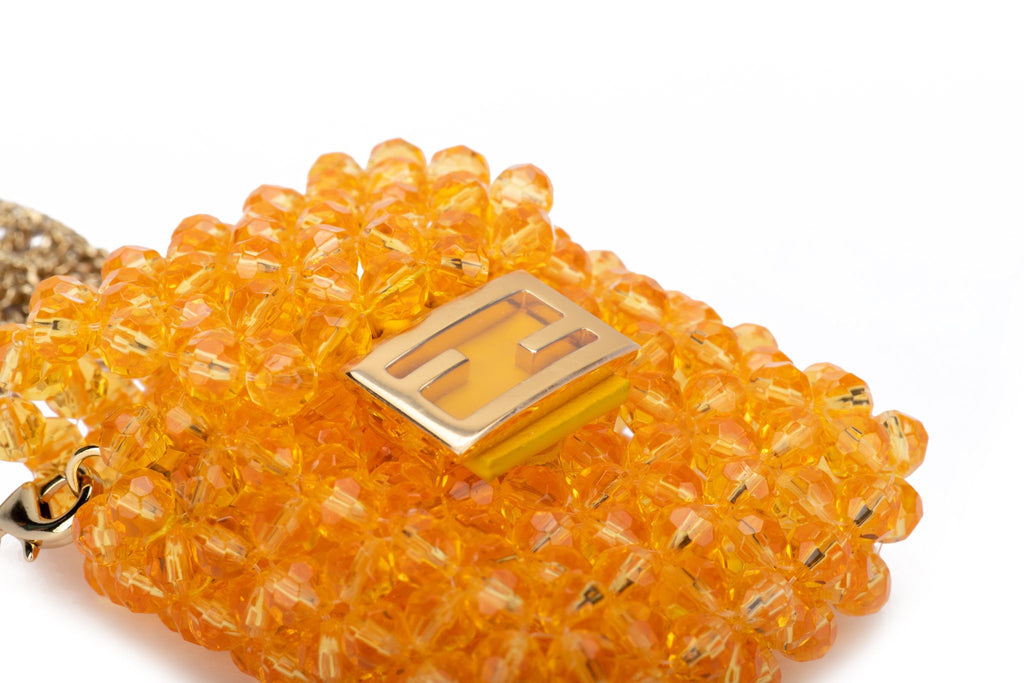 Fendi NIB Pico Baguette Orange Beads