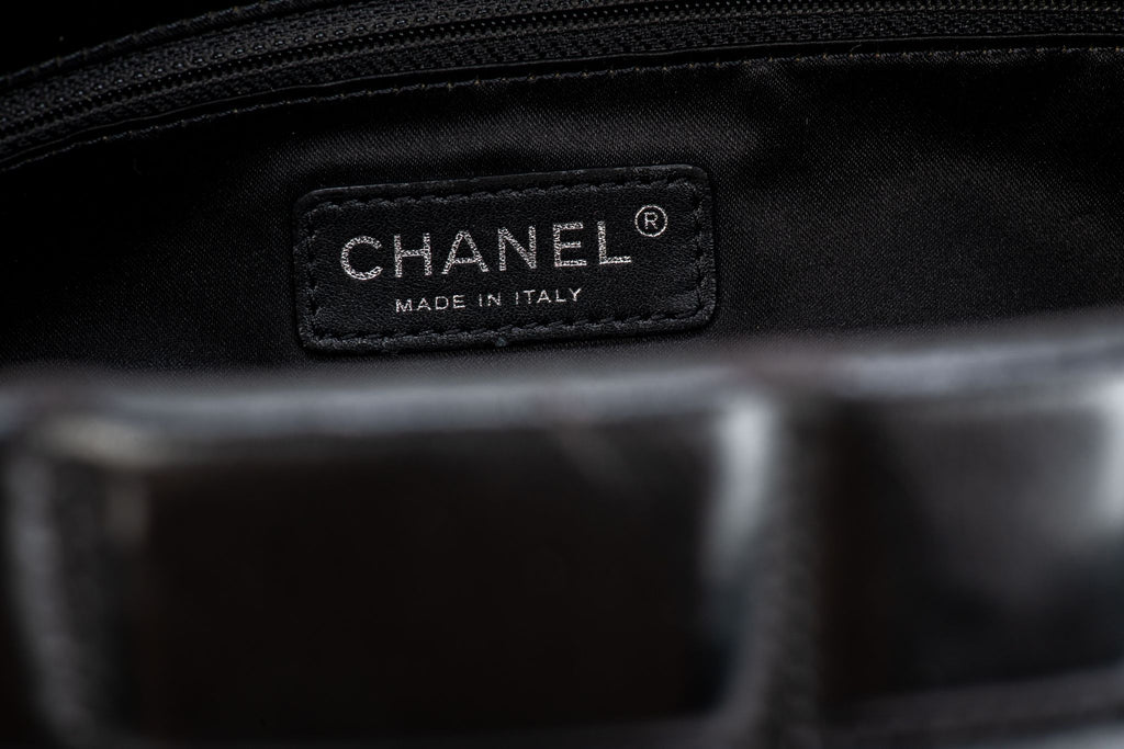 Chanel Black Brushed Leather Large Tote