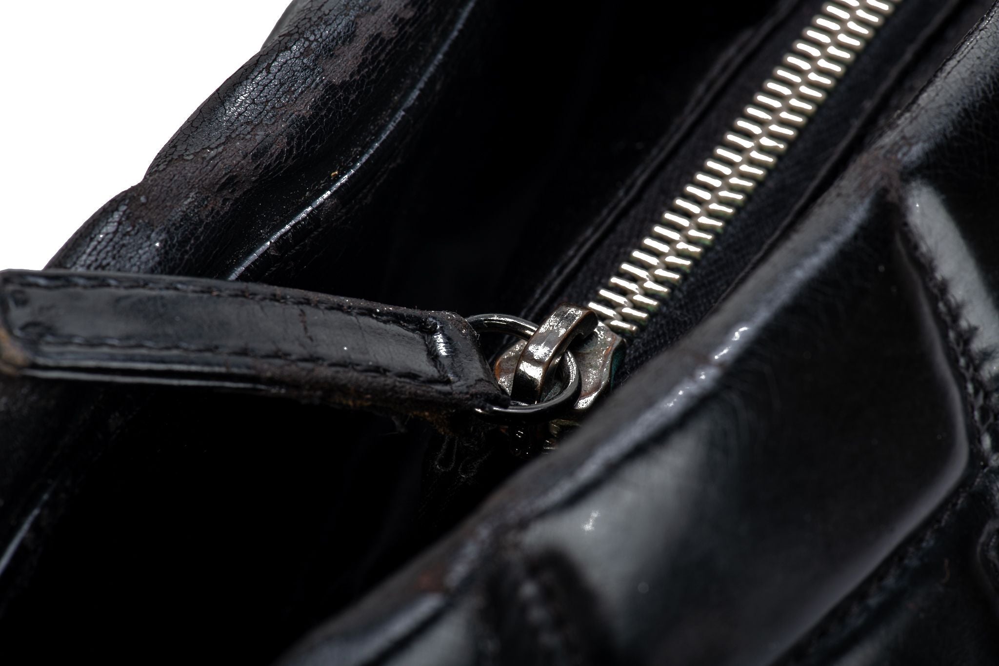 Chanel Black Brushed Leather Large Tote - Vintage Lux