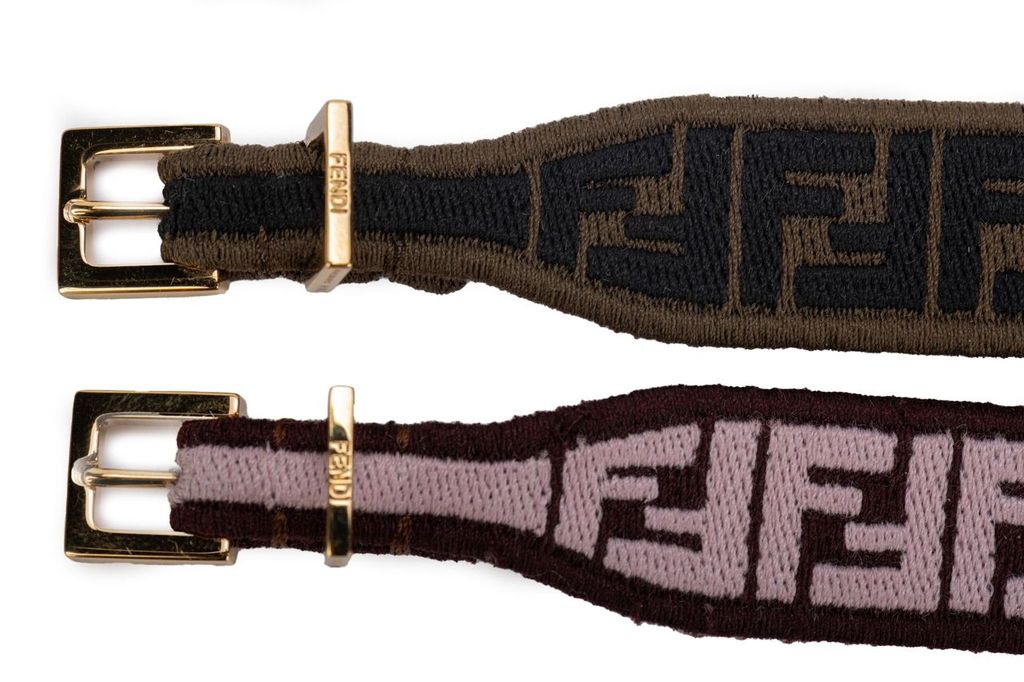 Fendi Set Of 2 Monogram Strap Bracelets