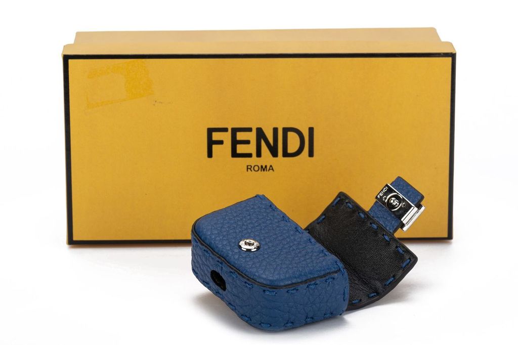 Fendi Micro Baguette Air Pods Case Blue