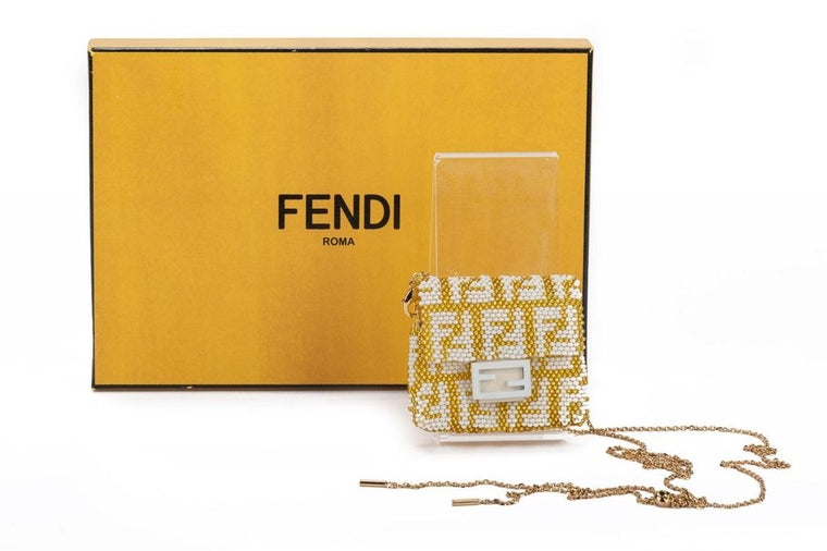 Fendi Micro Baguette Logo Gold