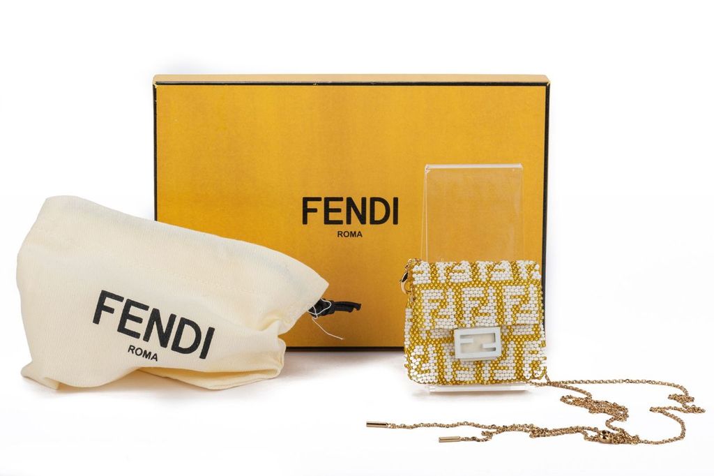 Fendi Micro Baguette Logo Gold