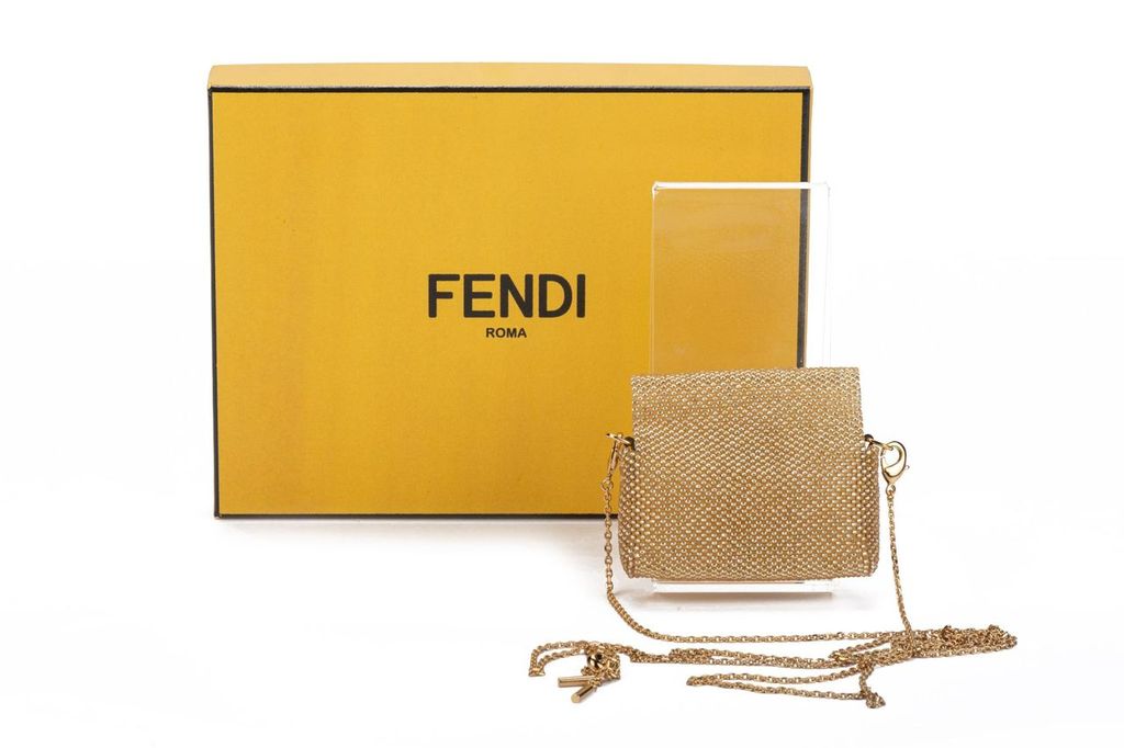 Fendi Micro Baguette Seabeads Gold NIB