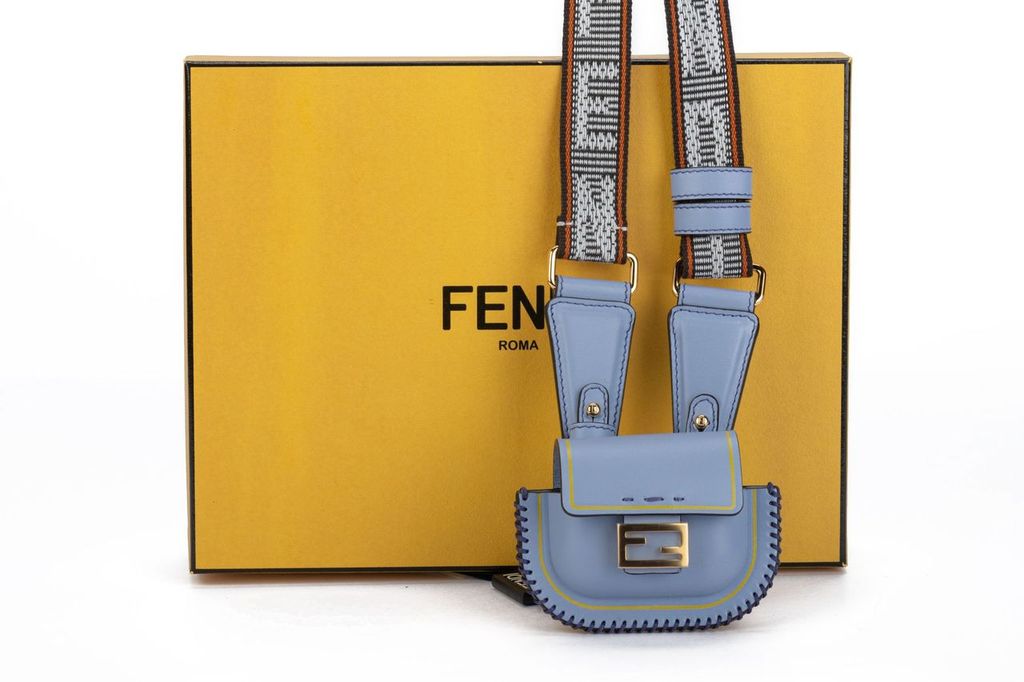 Fendi Bag Necklace Light Blue NIB