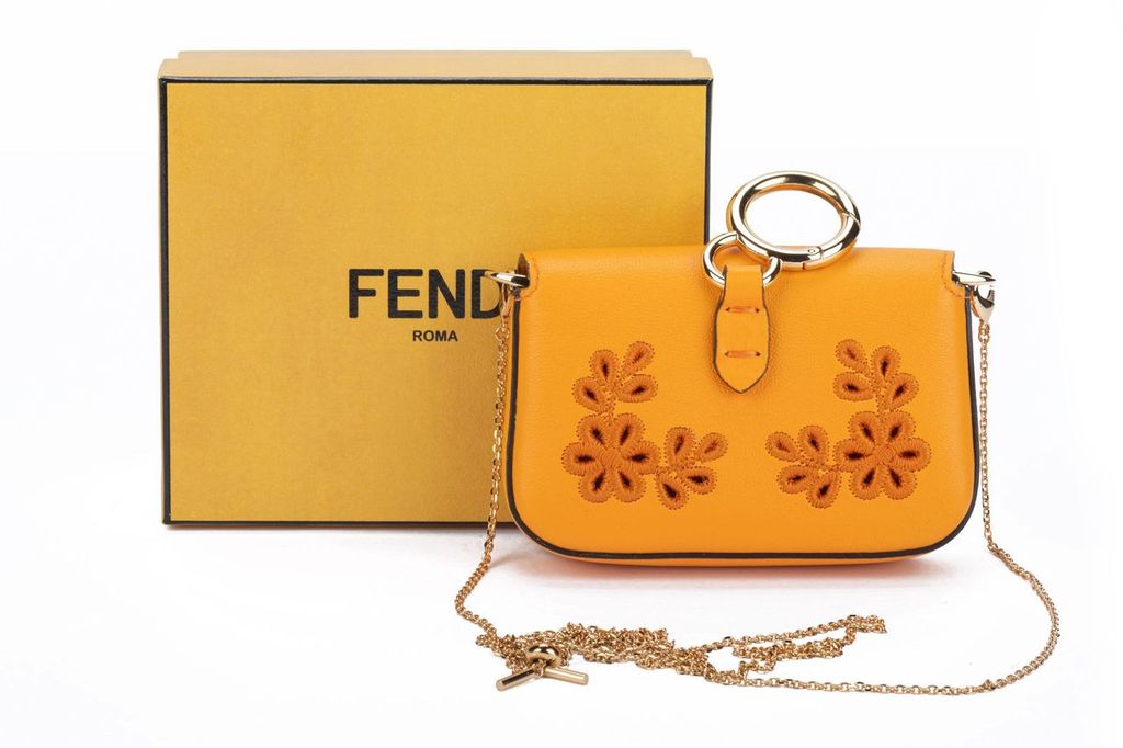 Fendi Baguette Bag Charm Floral NIB