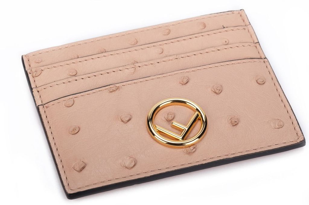 Fendi Card Case Powder Pink Gold - Vintage Lux