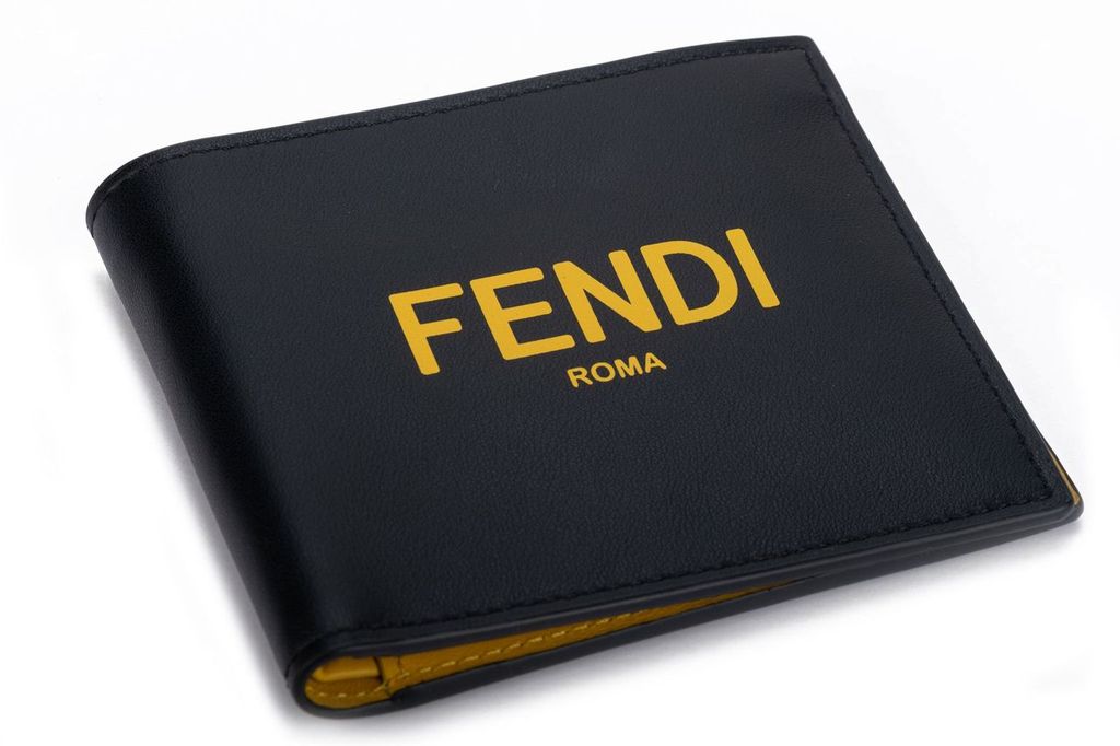 Fendi Ff Micro Pattern Bifold Wallet in Yellow for Men