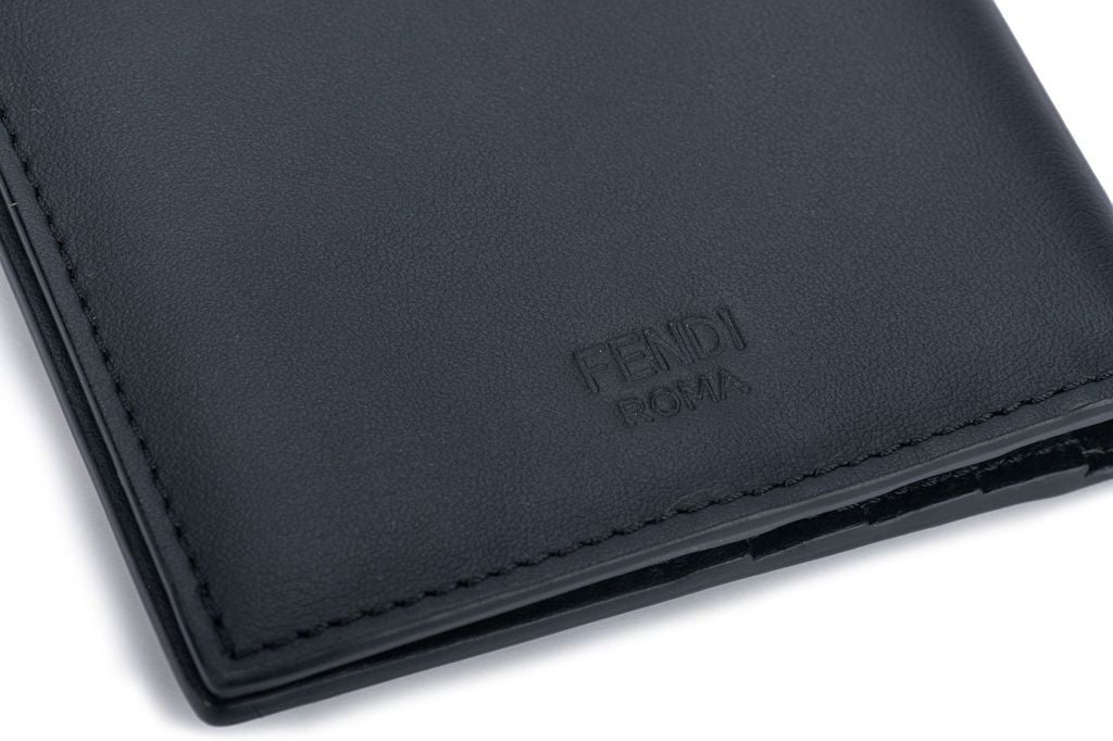 Fendi Black Monster Leather Zip Wallet Multiple colors Pony-style