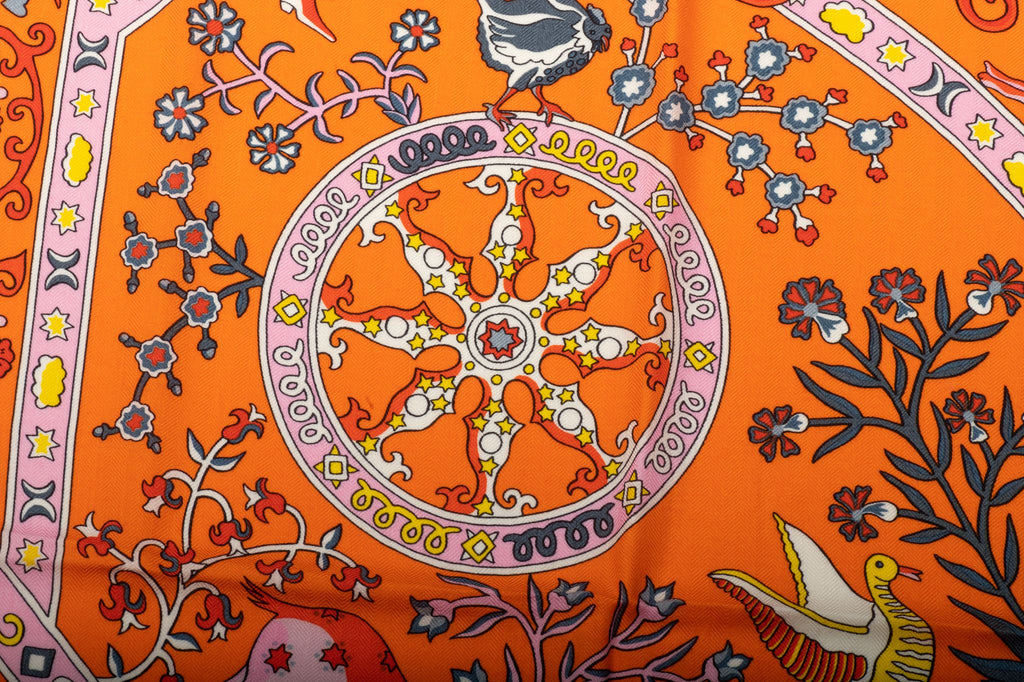 Hermès Orange Indian Cashmere Shawl