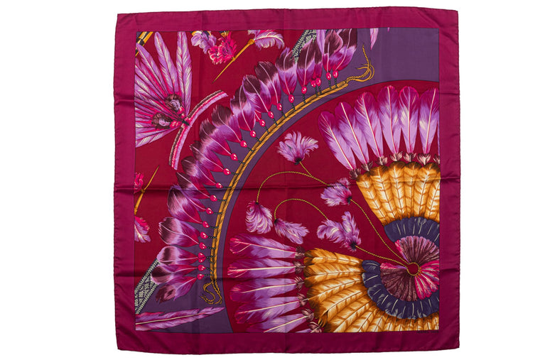 Hermès Brazil Purple Silk Scarf