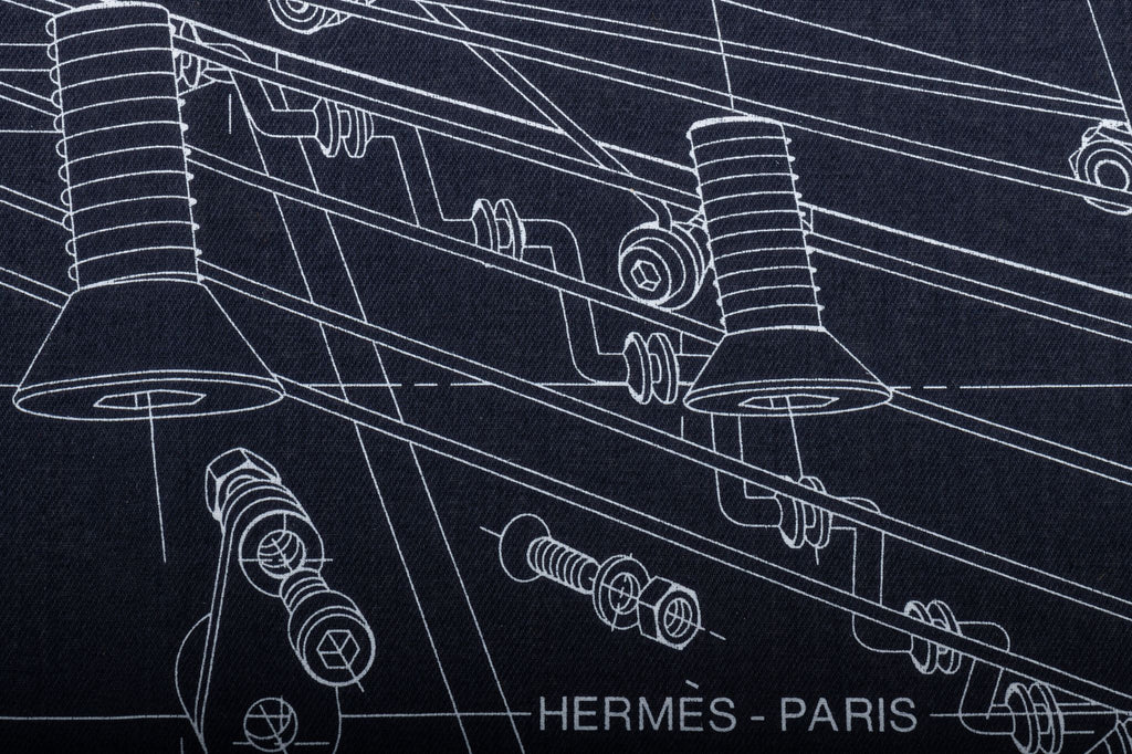 Hermes Reve de Mecanique Cotton Scarf