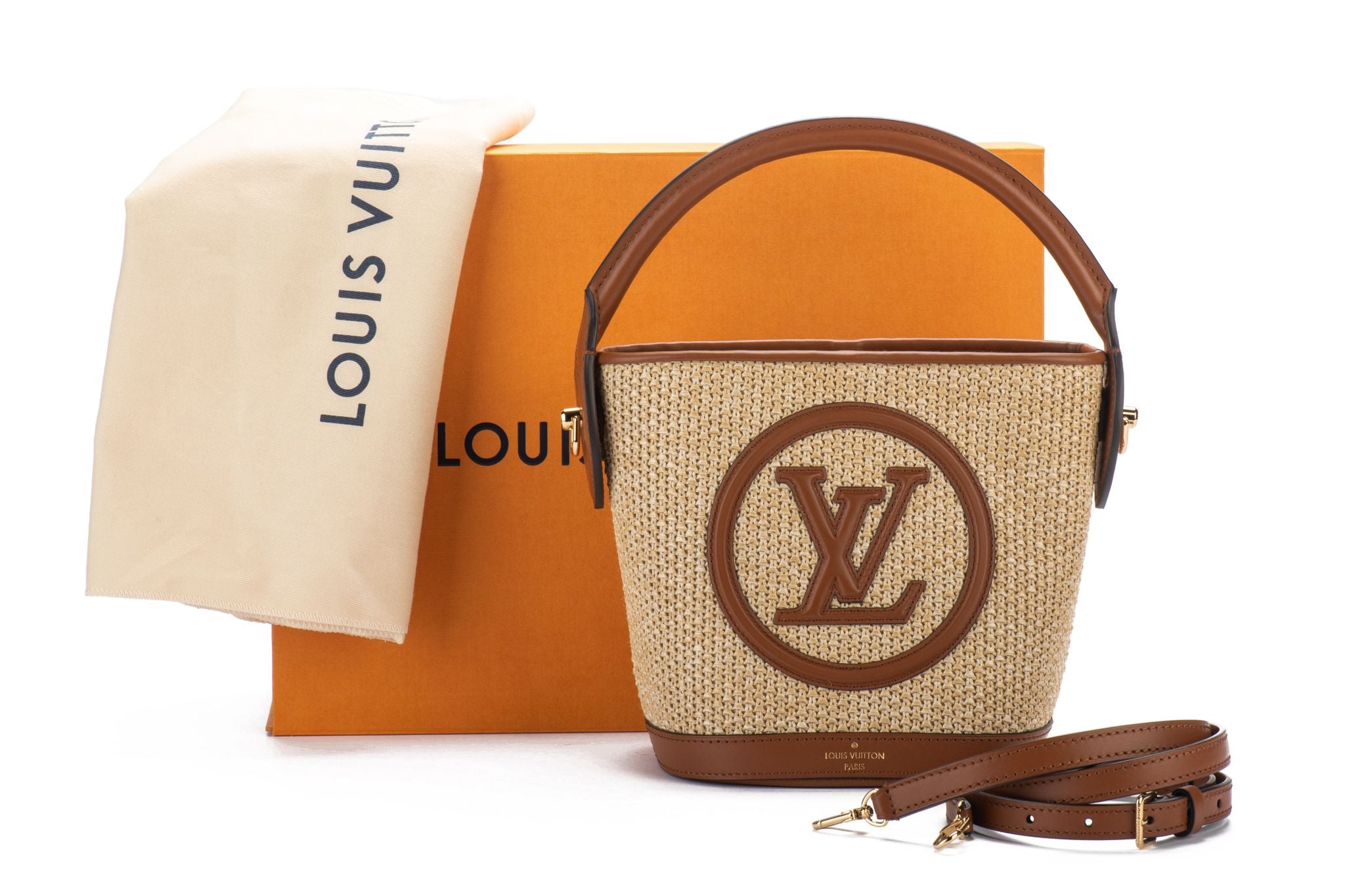 Louis Vuitton Petit bucket bag Raffia Beige – STYLISHTOP