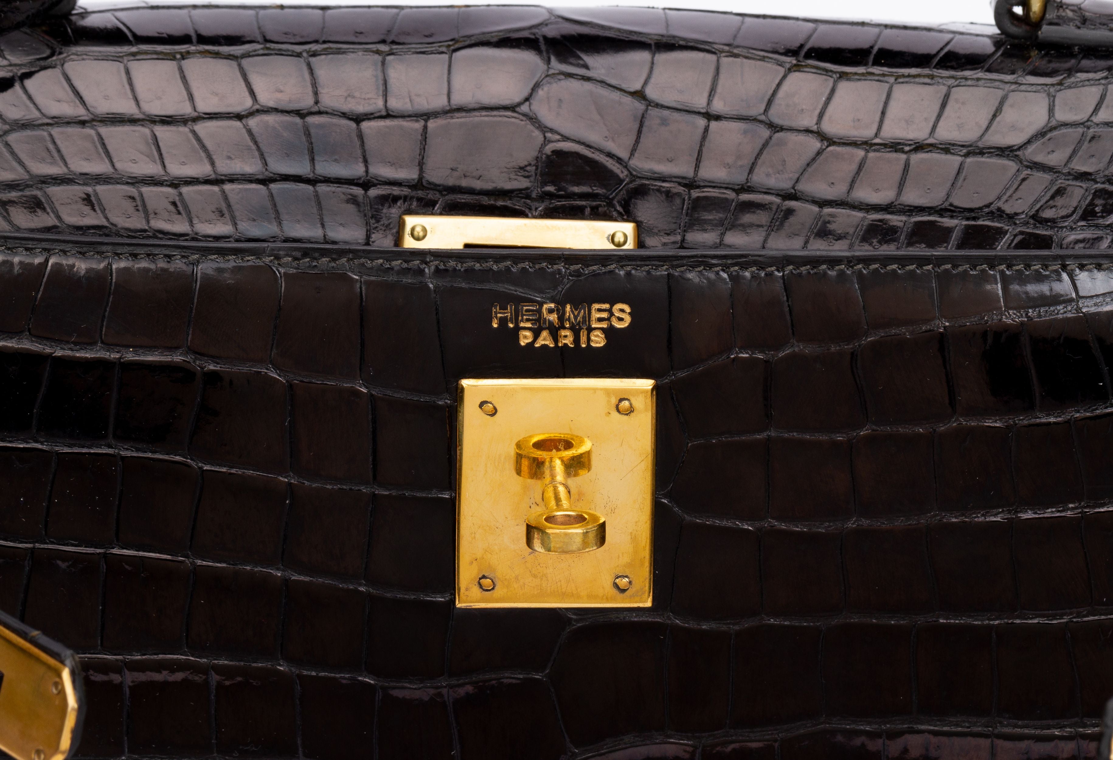 Hermès Black Crocodile Vintage Kelly Bag - Vintage Lux