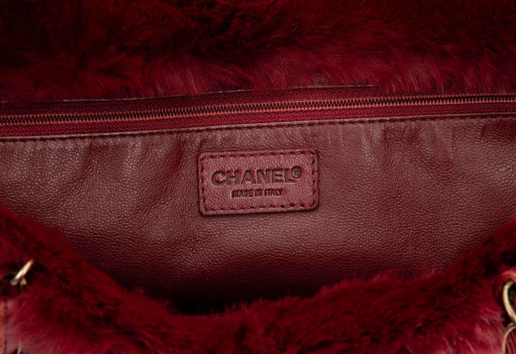 Chanel Burgundy Rabbit Shoulder Bag