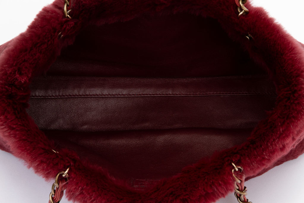 Chanel Burgundy Rabbit Shoulder Bag