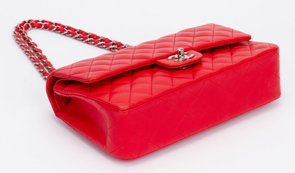 Chanel Bright Red 10 Double Flap Bag