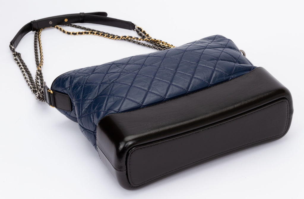 Chanel Large Blue Black Gabrielle Bag