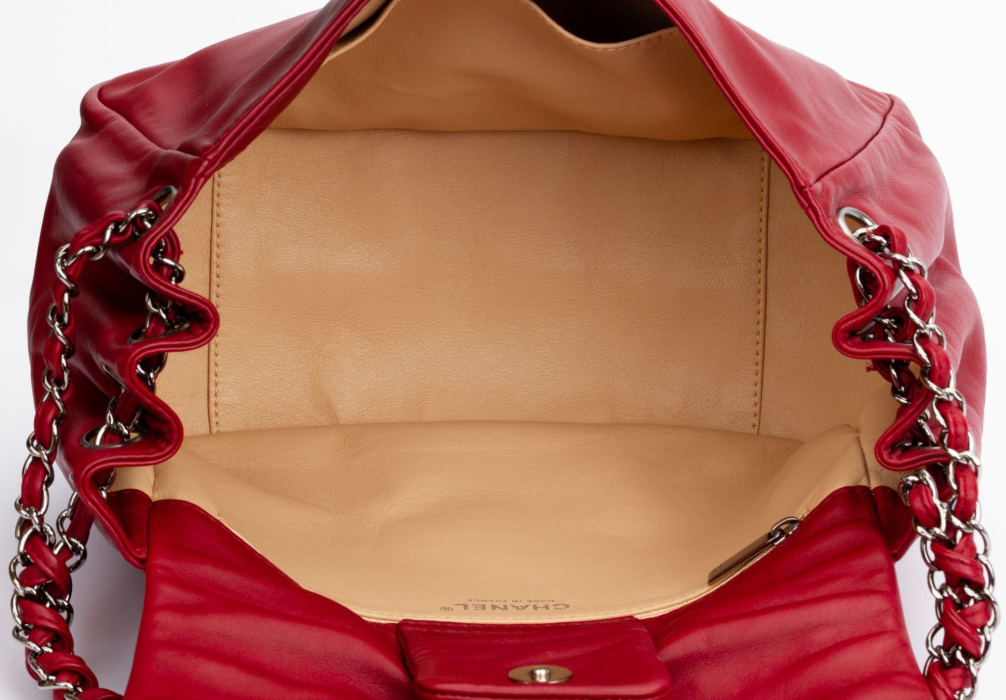 women red chanel bag vintage