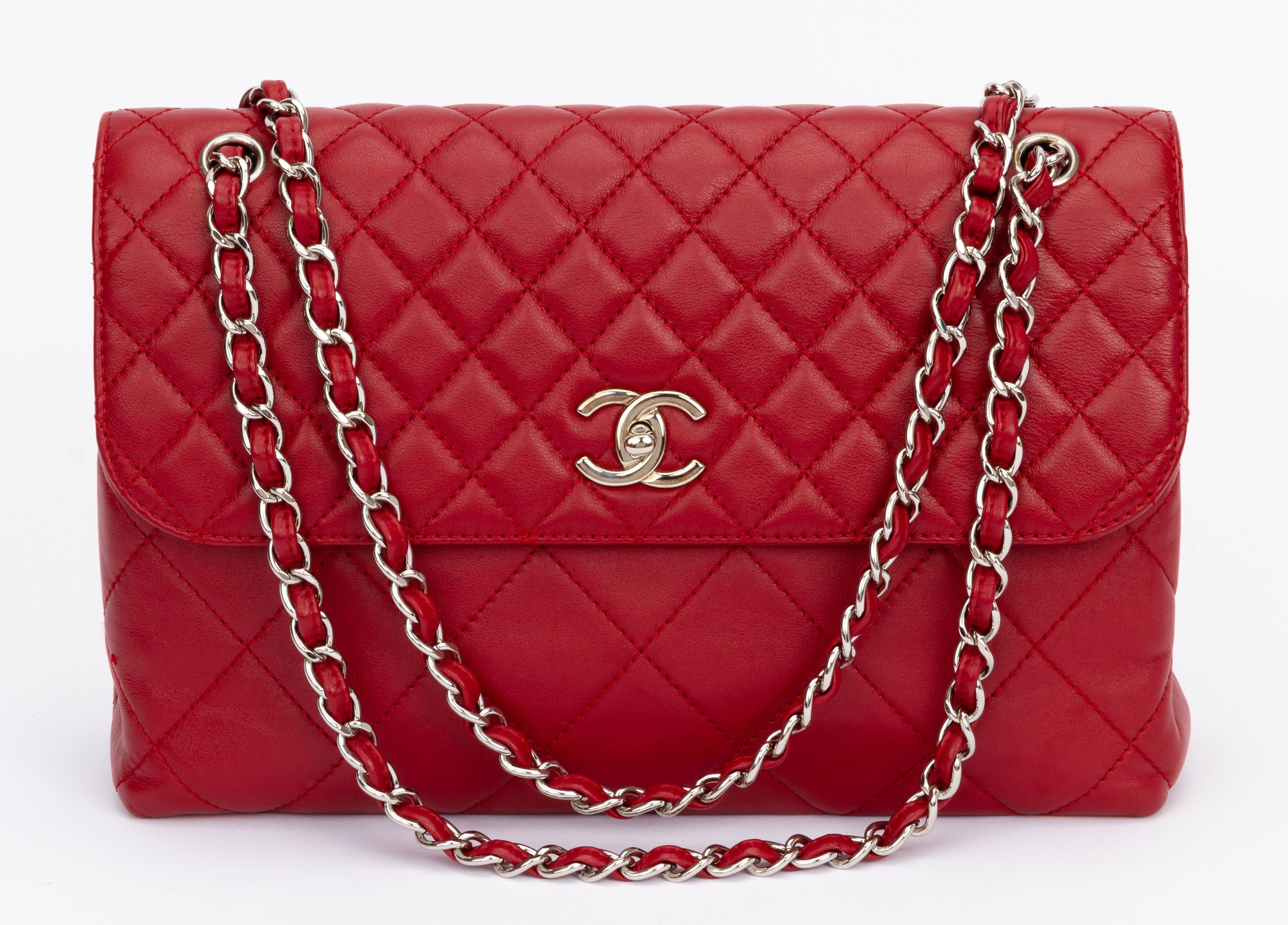 CHANEL CC Logos Hand Bag Purse White Caviar skin Leather 39606 | eBay