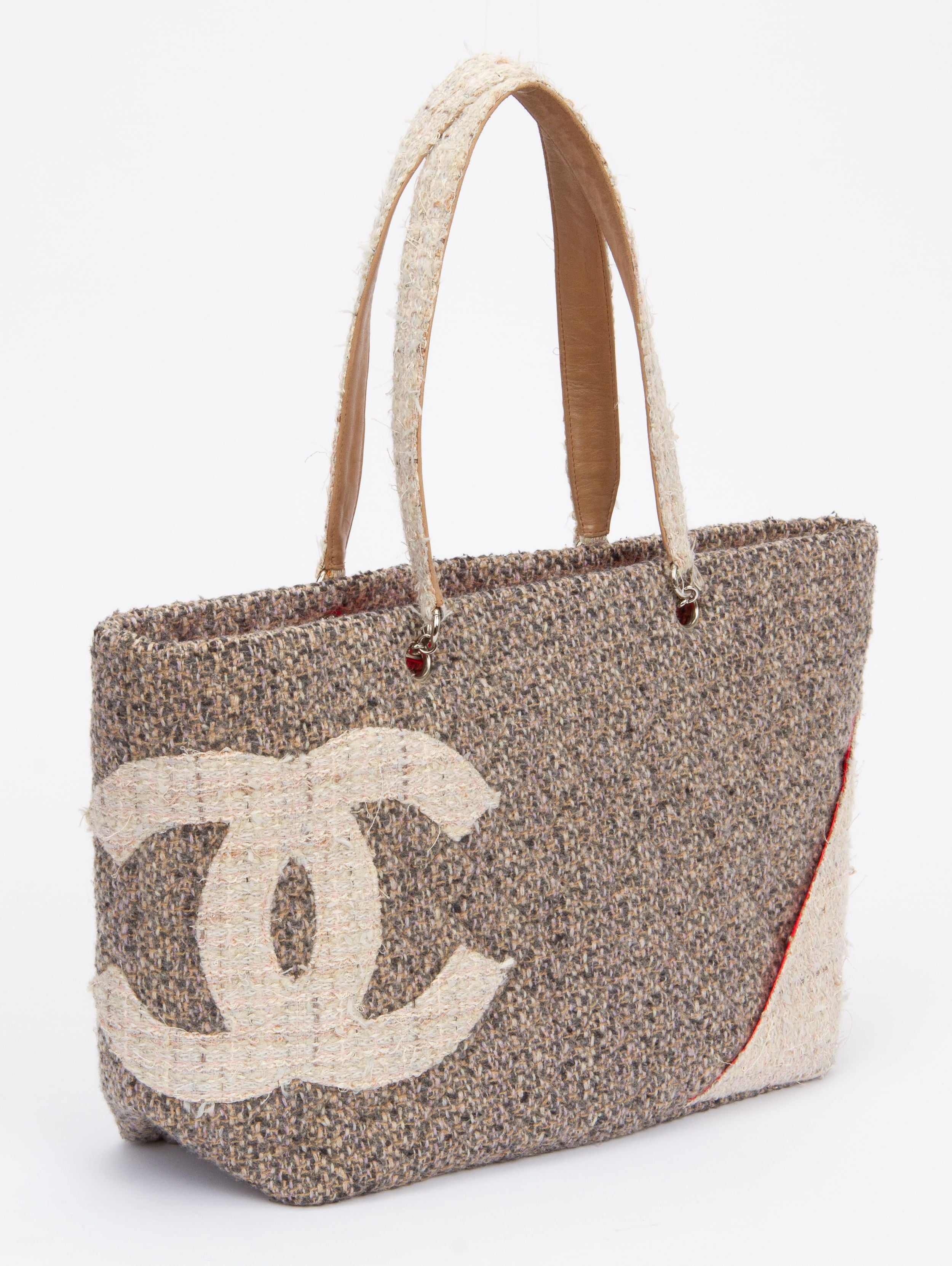 Chanel Grey Bouclè Wool Bag - Vintage Lux