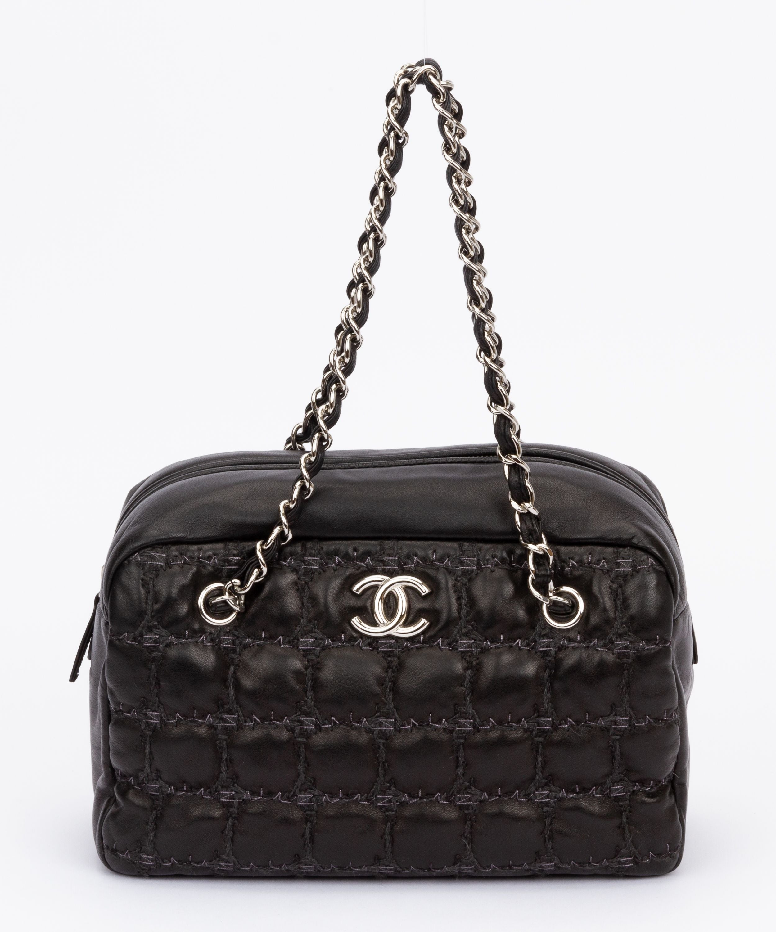 Chanel Tweed On Square Stitch Bubble Bag