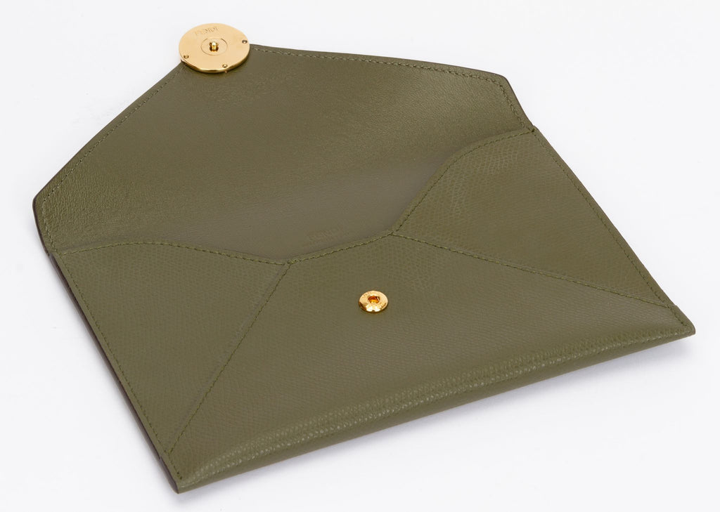 Fendi Envelope Pouch Green Medium